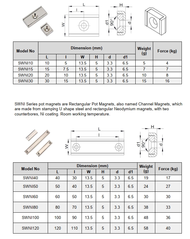 rectangular pot magnet